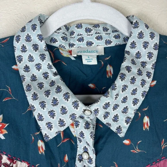 Sundance Abigale Patchwork Pearl Snap Floral Shirt Size Large - Picture 3 of 8